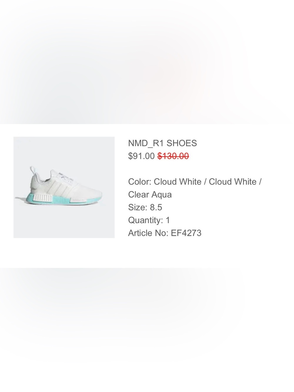 adidas Kids NMD_R1 Sneakers - Cloud White & Clear Aqua